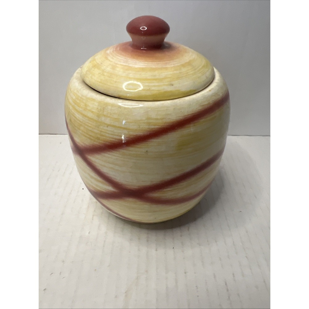Modern by Hull Pottery Grease Jar 1950's-63 Oven Proof USA Plaidware